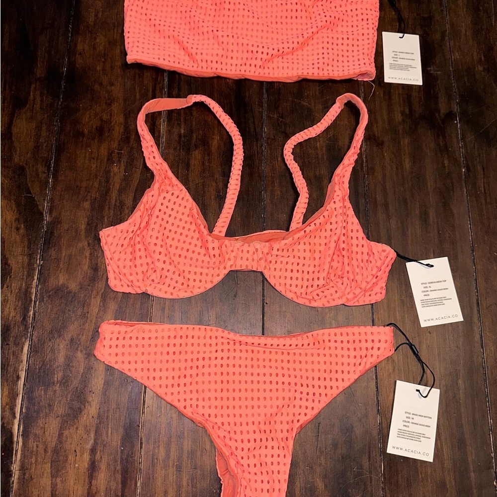 Acacia Swimwear Mesh Orange Julius XL -M NWT